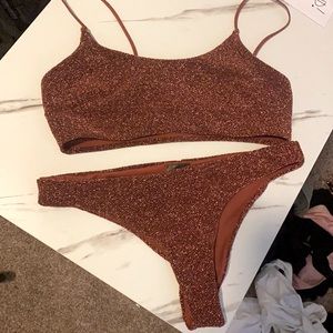 H&M Bikini in Brown Glitter Top: 10 Bottom: 8